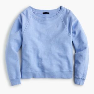 J. Crew Garment Dyed Crewneck Sweatshirt Cotton Periwinkle Blue Size Large